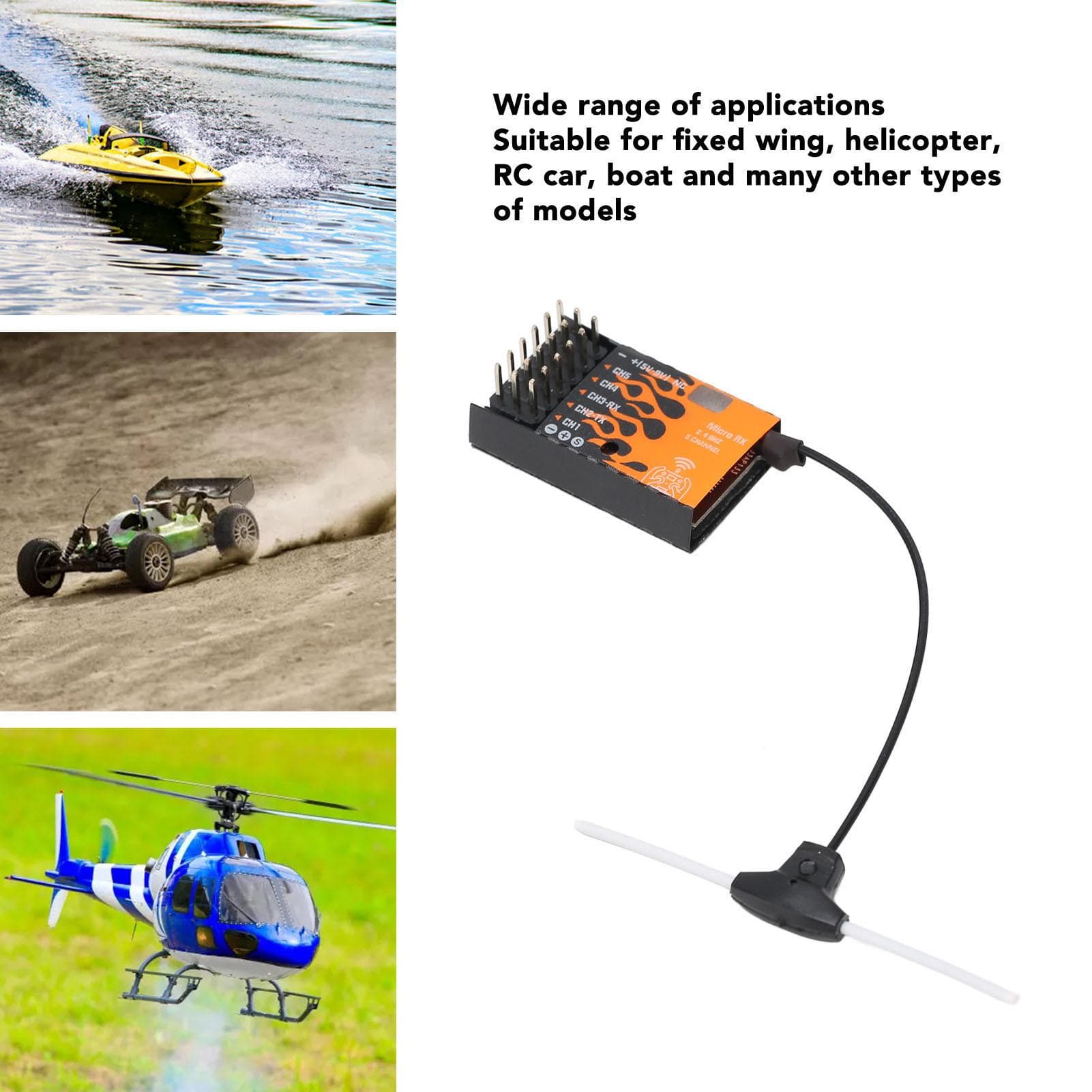 ExpressLRS Micro Receiver Support 5 CH PWM Outputs Failsafe Function with IPEX MHF T Antenna for RC