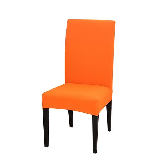 24 Color Chair Cover Spandex Stretch Elastic Slipcovers Solid Color Chair Covers For Dining Room Kitchen Wedding Banquet Hotel universal sizes orange