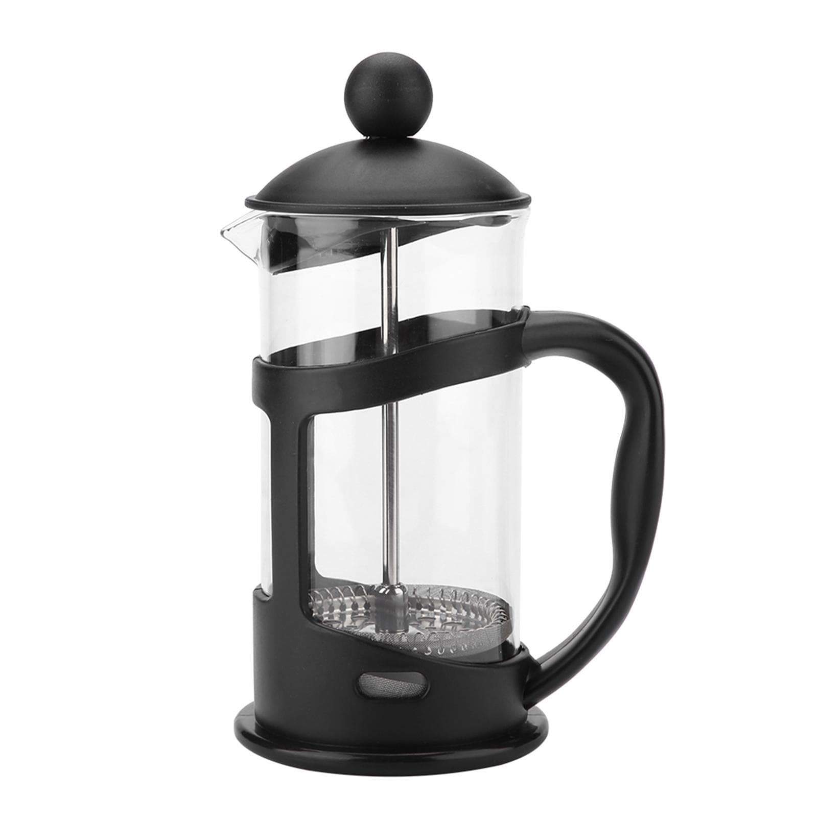 Portable Stainless Steel Glass Cafetiere French Press Maker Home Office Tea Coffee Pot(600mL)