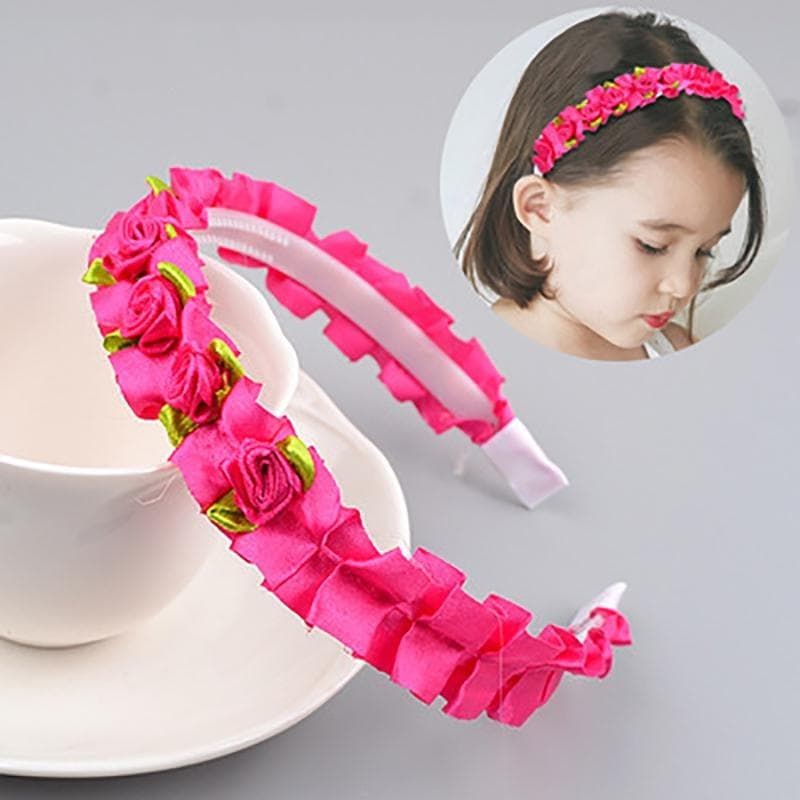 Handmade Rose Flower Crown Foam Floral Headdress Garlands For Children Girls Flower Hair Hoop Headwear rose red