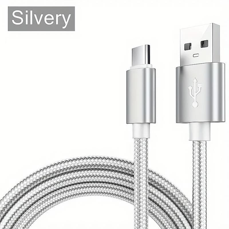 Digital Cables 3.3ft/6.6ft/9.9ft High-Speed USB Type-C Fast Charging Cable For Android Phones - Compatible With Samsung, Redmi, OnePlus, And Xiaomi 1m/3.3ft/39inch silver