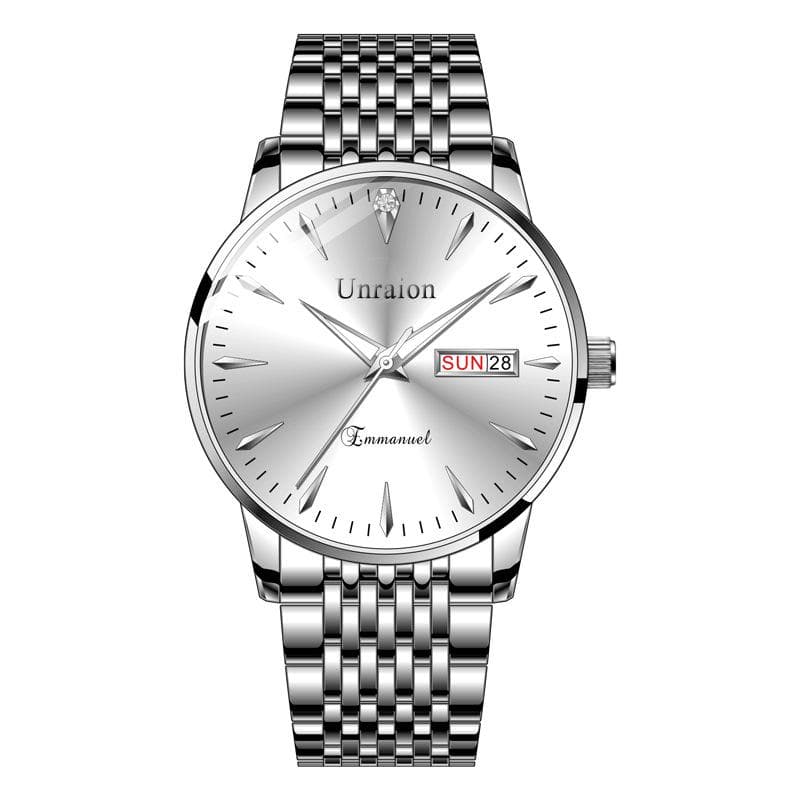 Swiss Automatic Waterproof Luminous Double Calendar Men's Watch - Simple Korean Style