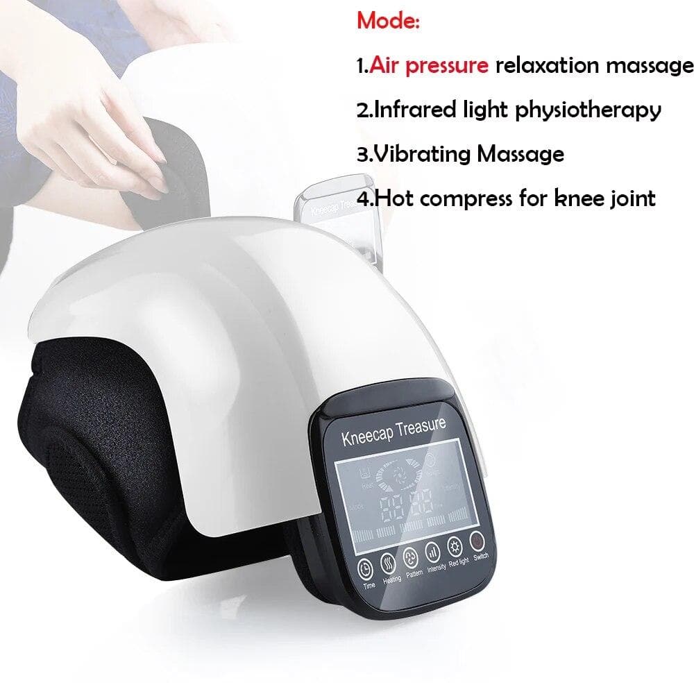 Electric Infrared Heating Knee Massager Air Pressure Vibration Massager Orthopaedic Air Compression Knee Pads Pain Relief CHINA ivory