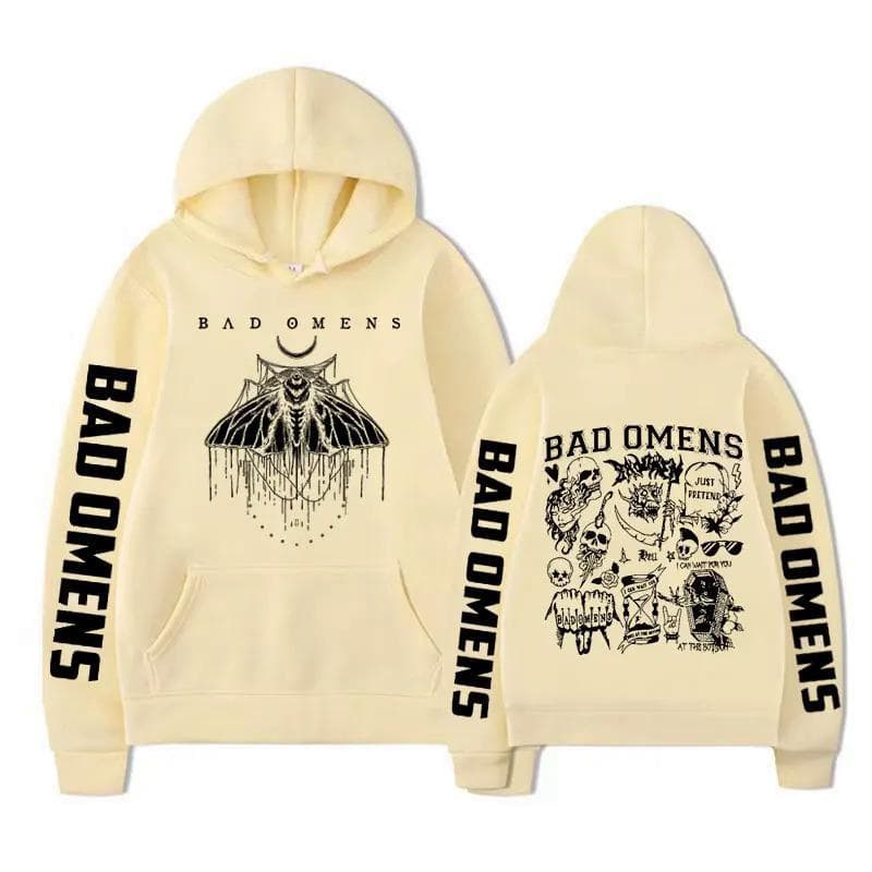 Limited Bad Omens Band Moth Music Tour Hoodie XXXL khaki
