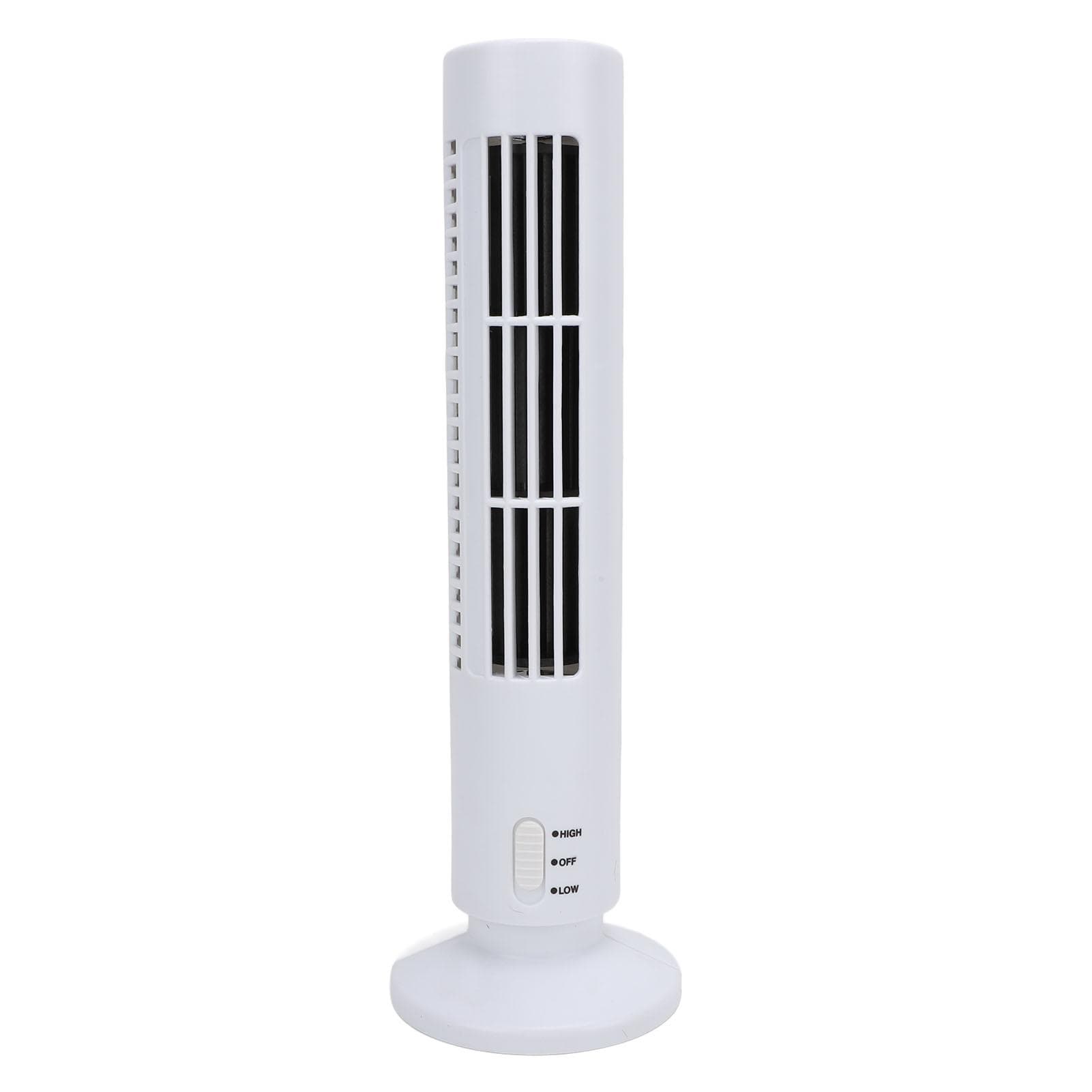 Desktop Tower Fan With 2 Wind Speed Bladeless Quiet Cooling USB Small Tower Fan for Bedroom Home