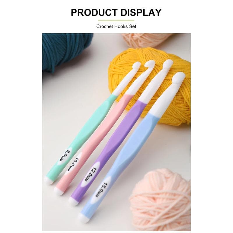 Sewing Crochet Hook Needles Knitted Crochet Hooks for Crochet Knitting Hooks 8.0/10.0/12.0/15.0mm Yarn Sewing Accessories Tools multicolour