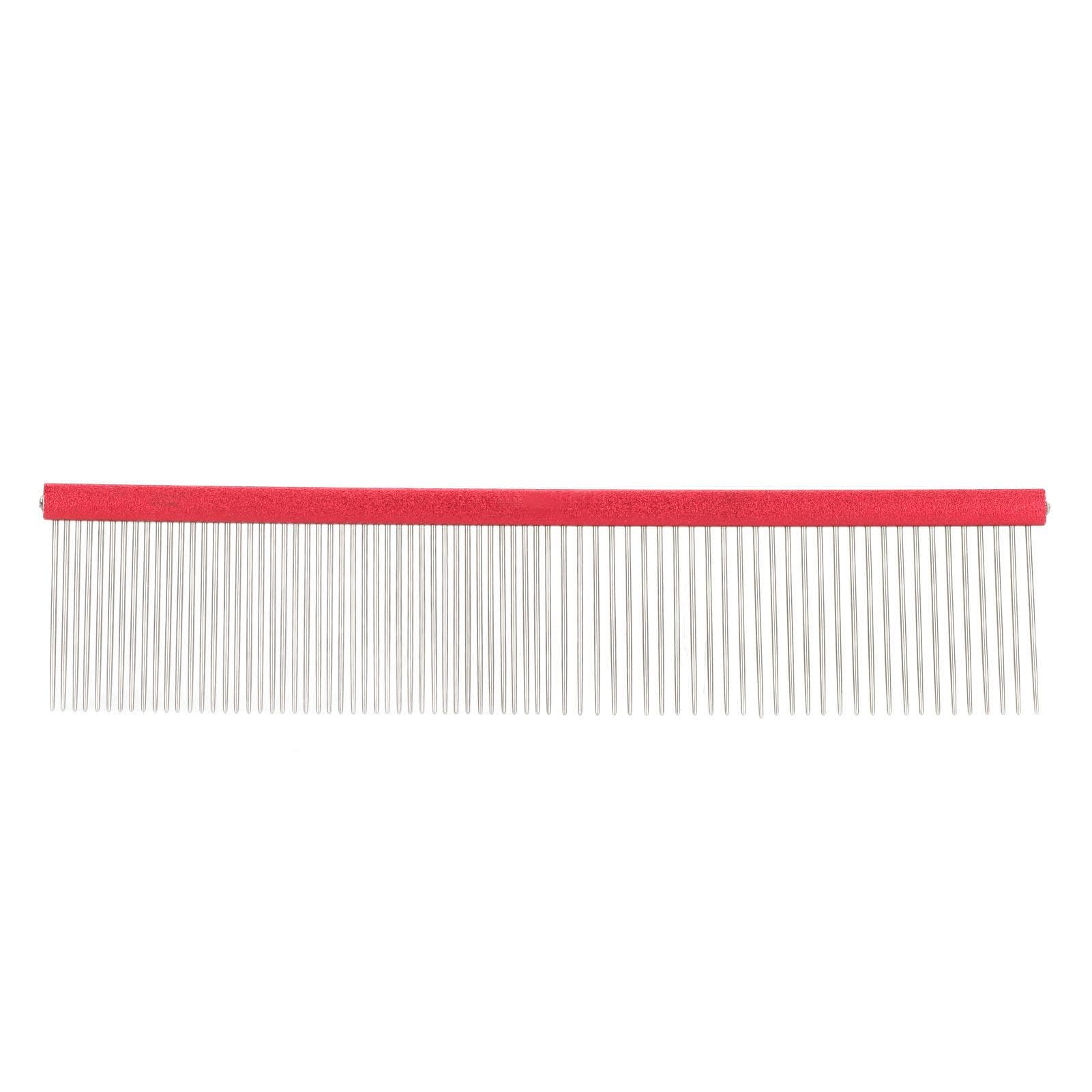 Pet Steel Comb 2 Different Densities Prevents Static Dog Grooming Comb with Rounded Ends for Long