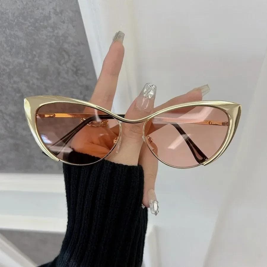 Minimalist Cat Eye Sunglasses Women Men Metal Frame Colorful Sun Glasses Fashion Brand Oculos De Sol Other