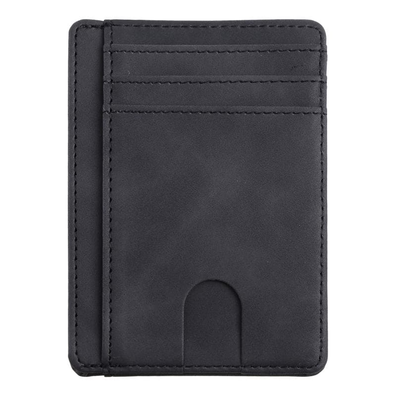 RFID Blocking Wallet Business Card Cover for Case Super Thin Men Leather Credit Card Holder black