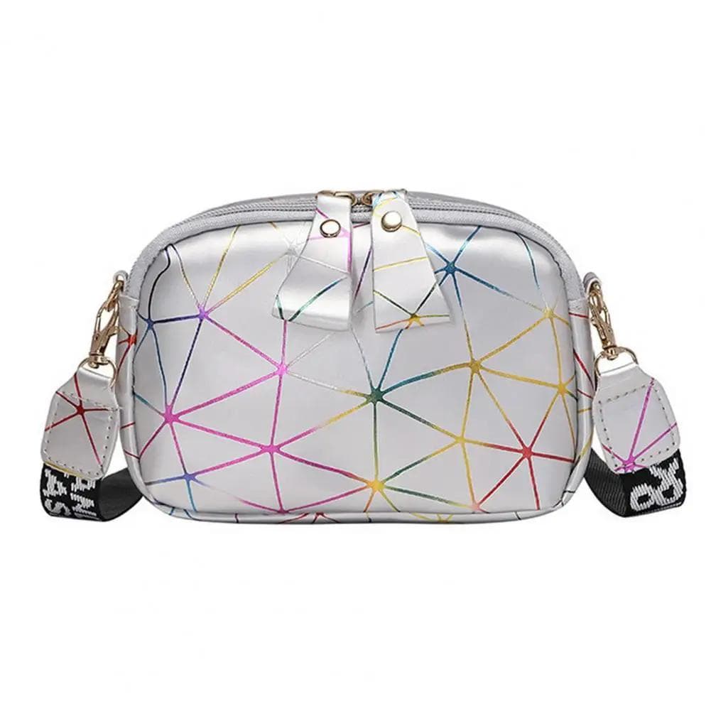 2024 New Small Zipper Crossbody Bags for Women PU Leather Shoulder Messenger Bag for Girl Handbag Fashion Phone Purse silver