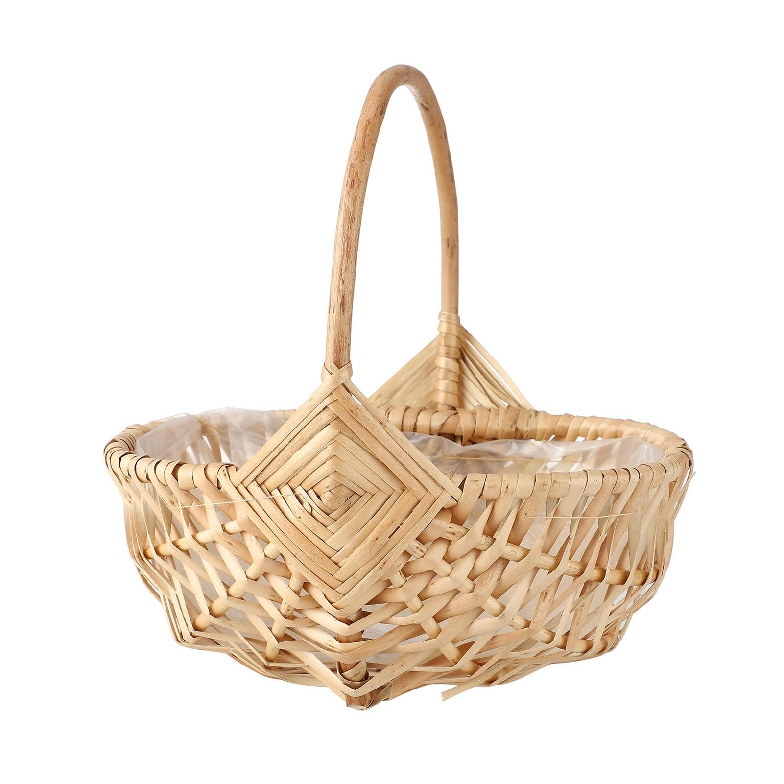 Handheld Flower Basket Waterproof Weaving Rustic Handmade Flower Arrangement Rattan Flower Basket