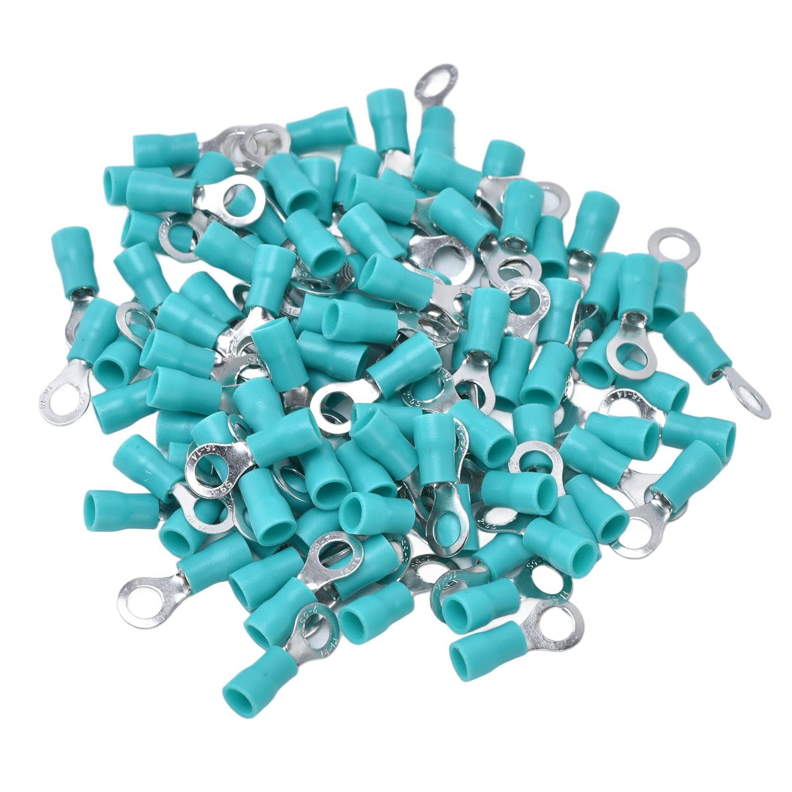 100Pcs Insulated Ring Terminals Electrical Wire Crimp Connectors Copper AWG 16?14 RV2?5