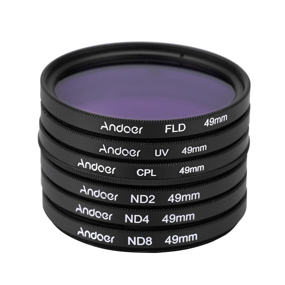 62/67/55/52/58/77mm UV+CPL+FLD+ND (ND2 ND4 ND8) Photography Filter Kit Set Ultraviolet Circular-Polarizing 49 mm