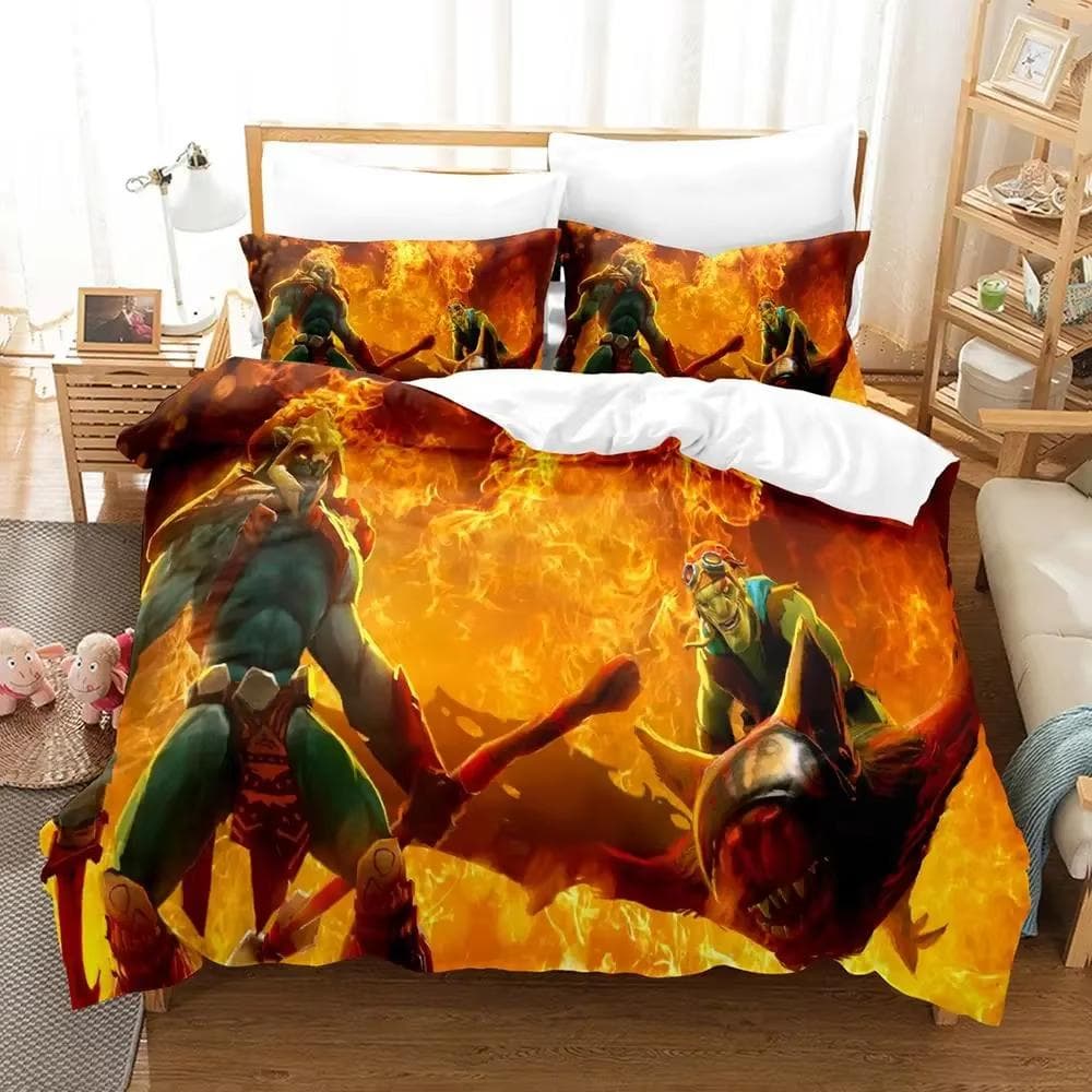 3d Print Game Dota 2 Bedding Set Single Double Queen King Size Duvet cover Anime Bedclothes for Adults Quilt Cover Pillowcase AU Single 140x210cm