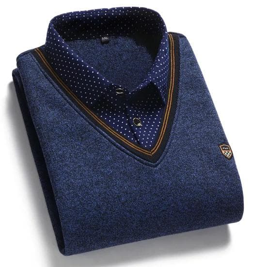 Gentle Basic Great Close-fitting Business Spring Top Men Shirt L blue