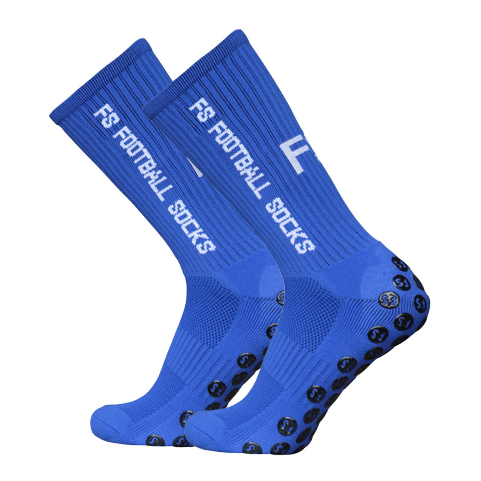 1 Pair Lixada Outdoor Sports Running Socks Stretch Socks Athletic Football Soccer Socks Anti Slip blue