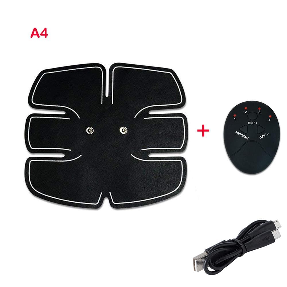 Ems Smart Abdominal Muscle Vibration Fitness Massager Electric Muscle Stimulator Ems Trainer Fitness Usb Charging A4 black