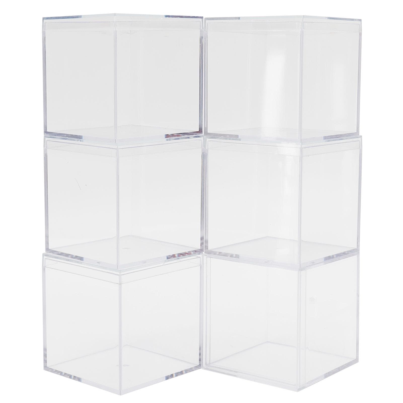 6 Set Plastic Clear Box with Separate Lid Candies Storage Containers Party Gifts Favor