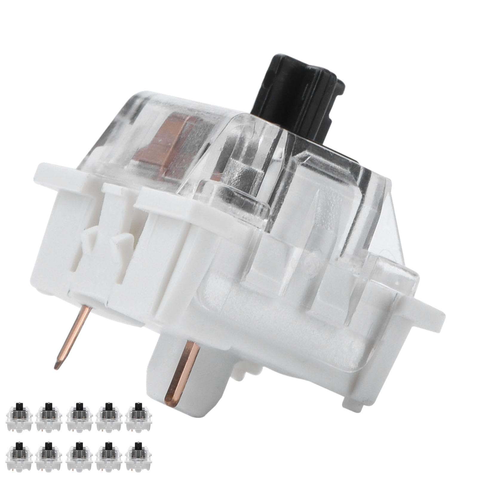 10 PCs Mechanical Keyboard Switch Plate Mounted Black Switch Replacement for Gateron Cherry MX