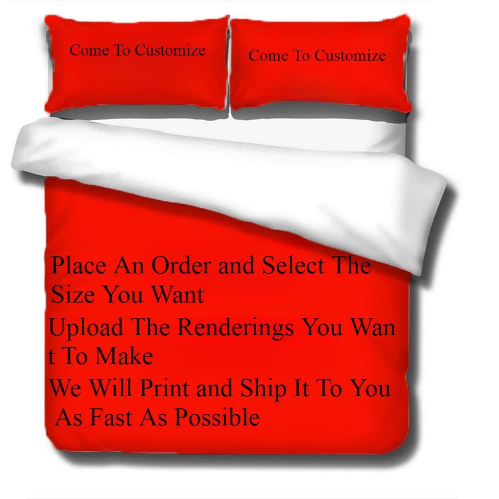 Customized Bed Three-piece Set Bedding Quilt Cover To Customize Print Bed Four-piece Set EU single(135x200cm)