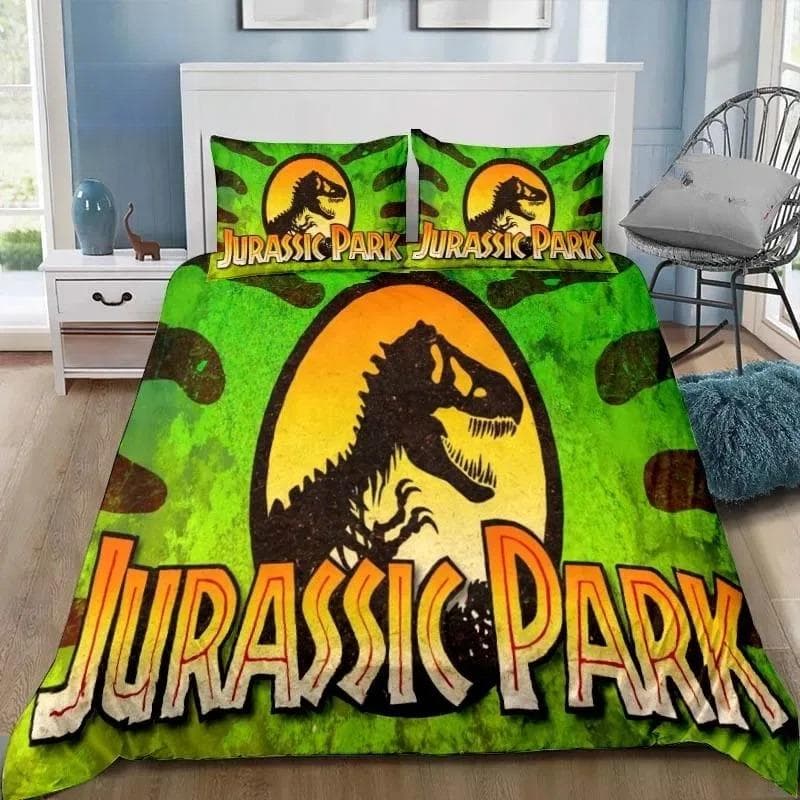 Dinosaur Jurassic Park 3D Print Bedding Set Single Twin Full Queen King Size Bed Set Adult Kid Bedroom Bedding Gift 135X200cm-2pcs