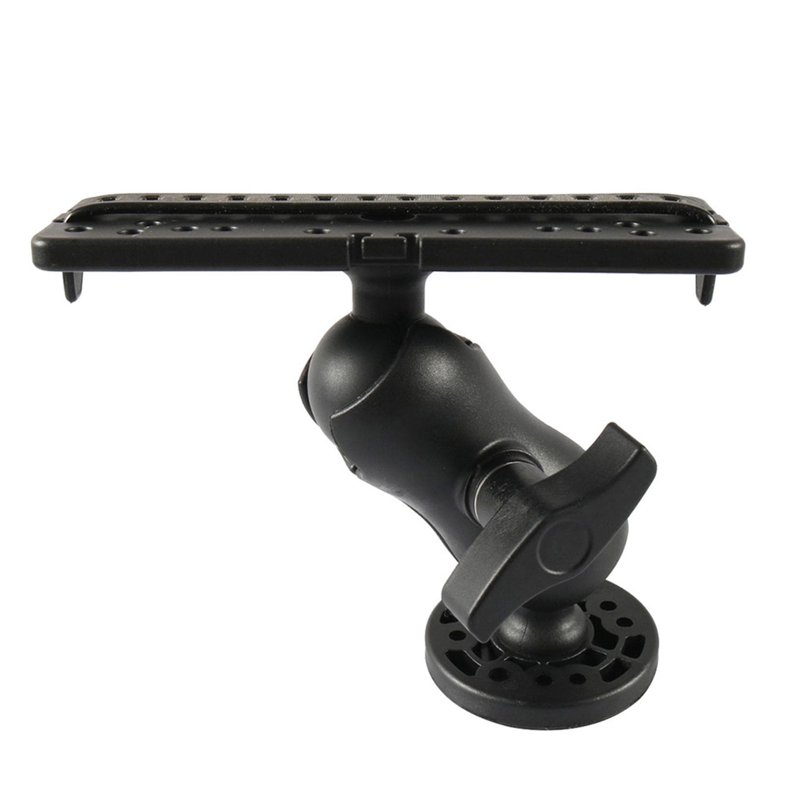 Fish Finder Mount Base 360 degrees  Rotating Adjustable Fish Finder Rack Mounting Bracket for Boat Canoe black