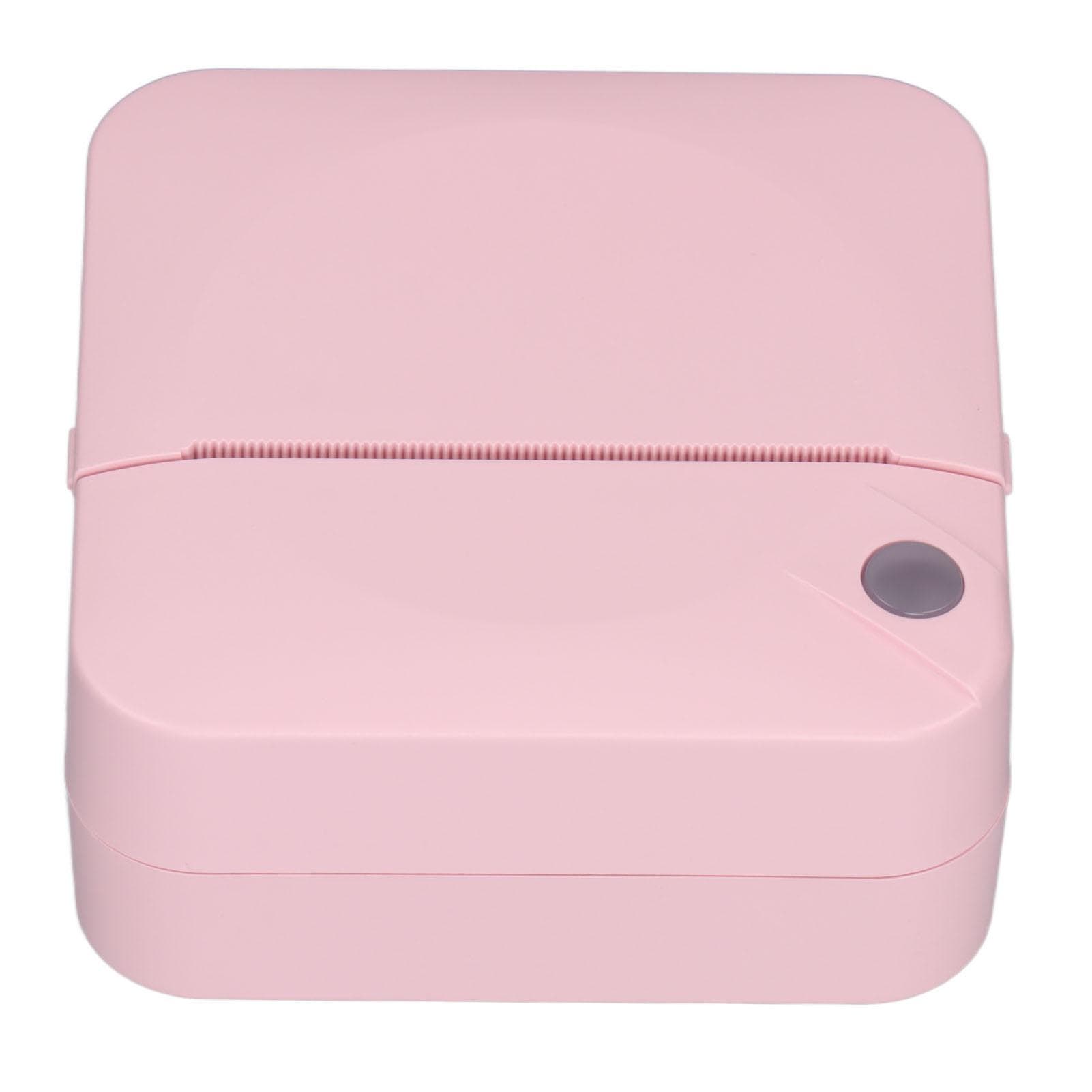 Mini Printer 200DPI Thermal Paper Ergonomic Design Rechargeable Battery Safe Stable Portable pink