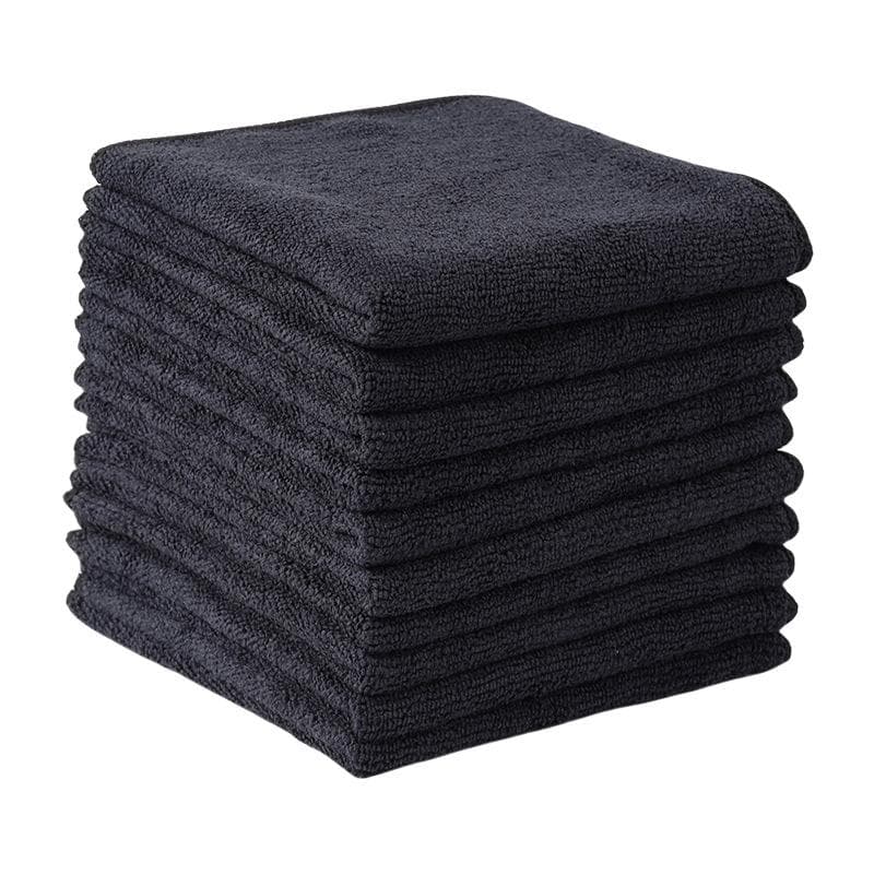 20Pcs Kitchen Wipes Car Clean Towel Solid Color Design Wipes Microfibre Thickened Absorbent Wipes Household Cleaning Cloth Set 3PC black