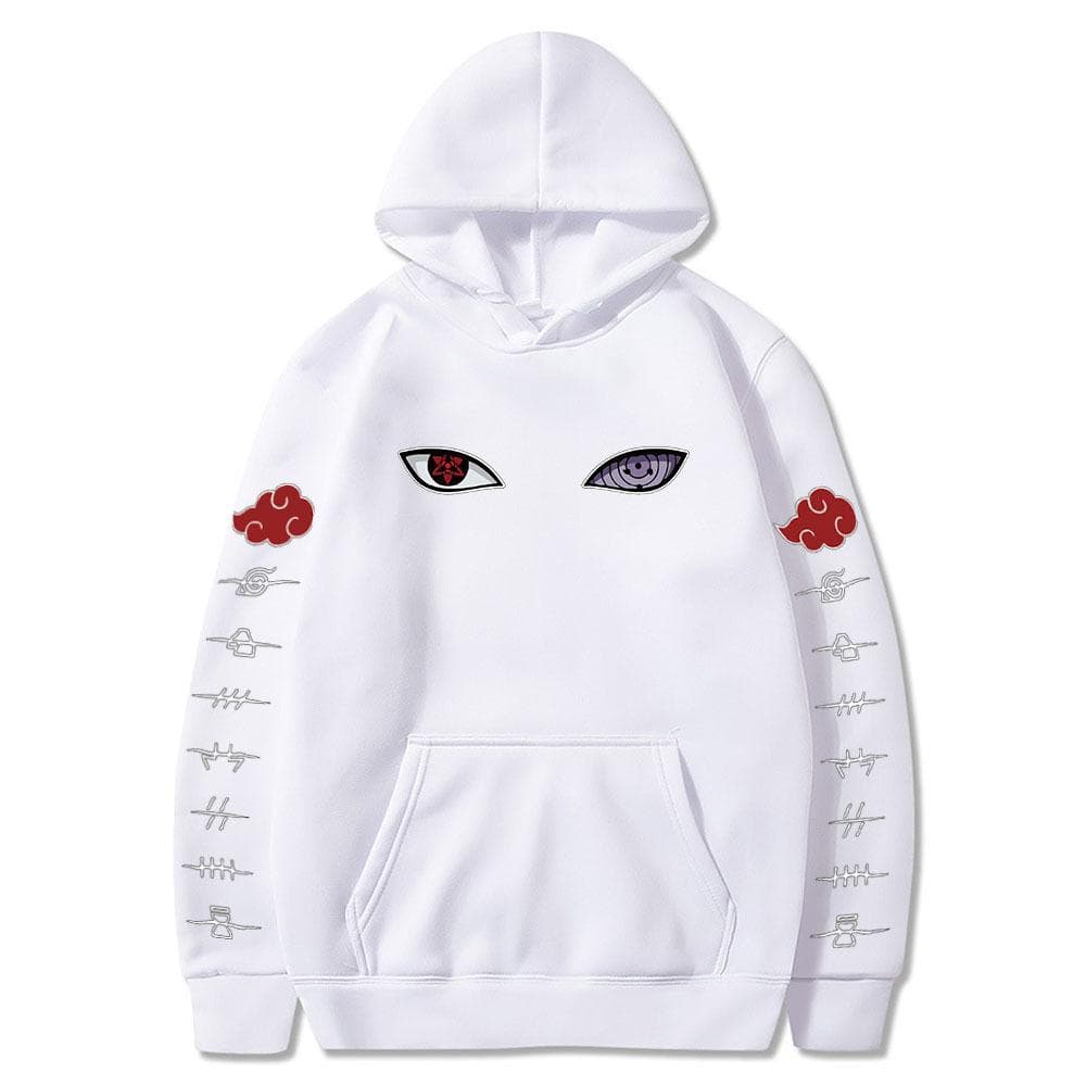 Naruto Cosplay Hoodie Harajuku Sweatshirts Men Cotton Hoodies XL white