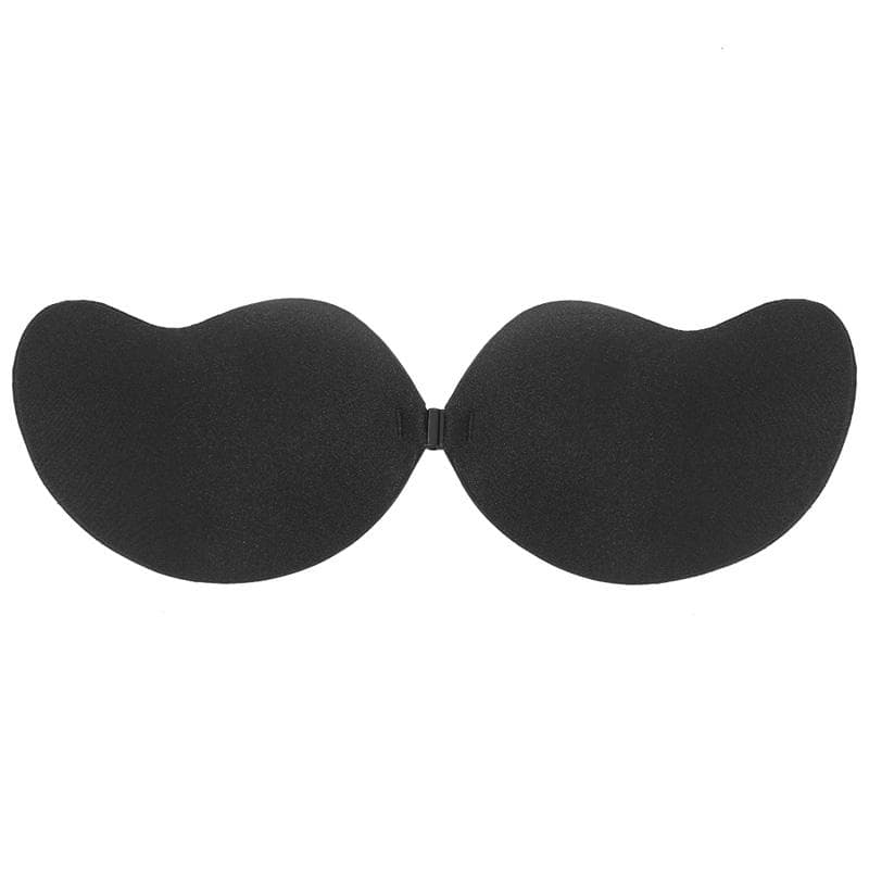 Invisible Push Up Bra for Women Backless Strapless Bra Seamless Front Closure Bralette Underwear Silicone Self-Adhesive Bra Pads B black