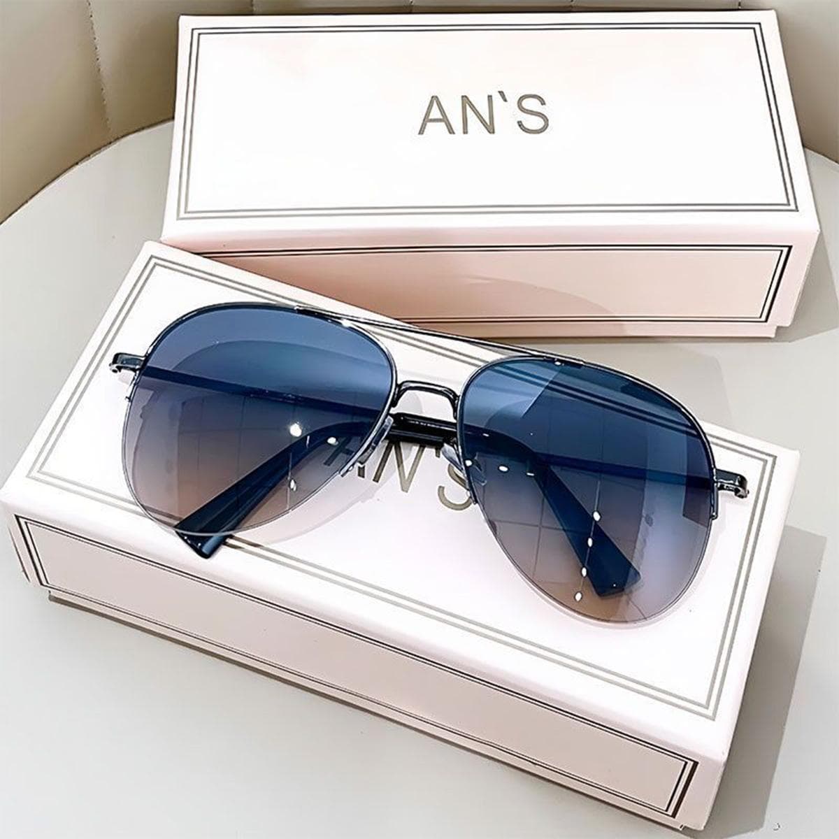 New super cool driving sunglasses for men gradient color metal half frame UV protection outdoor fishing sunglasses