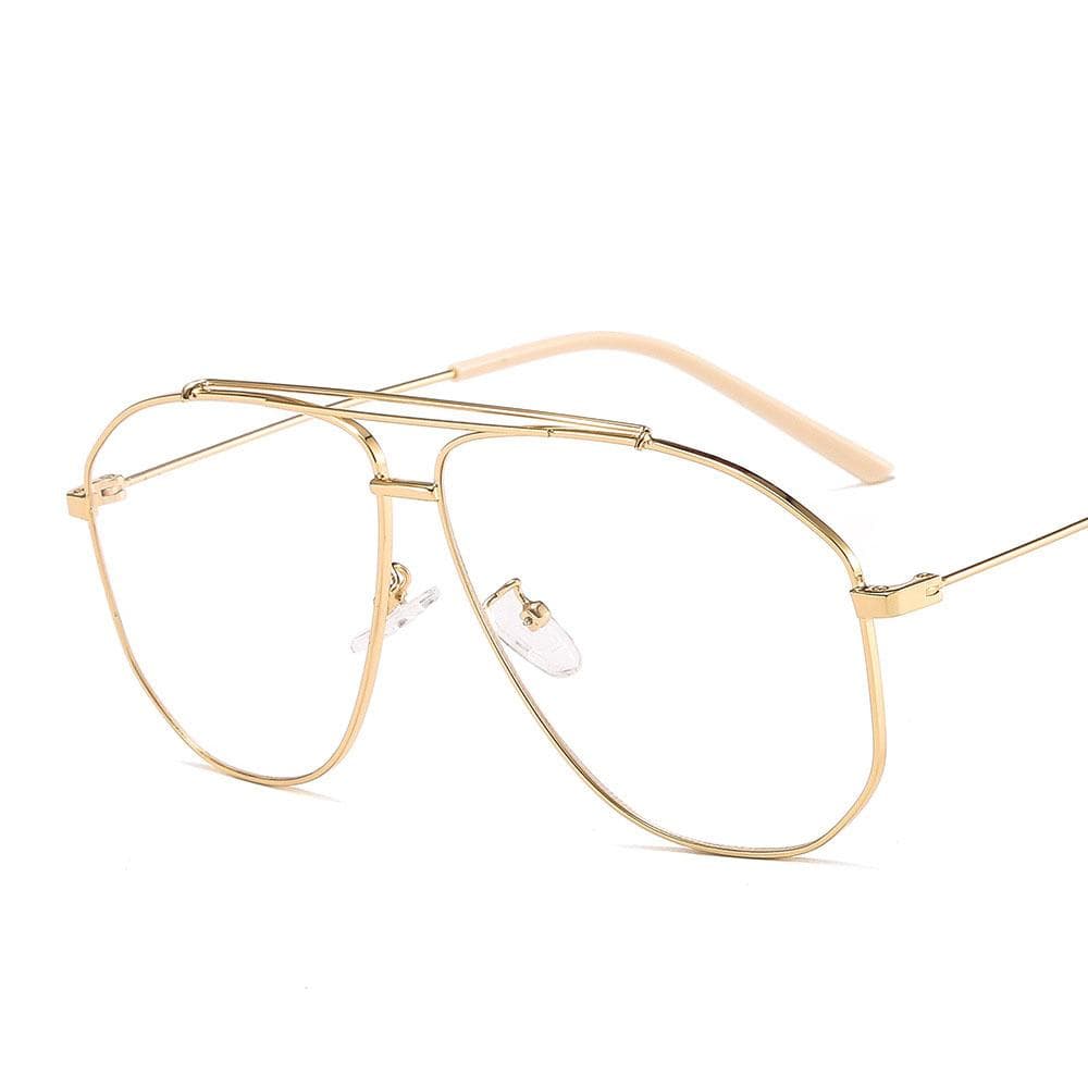 Vintage Metal Pilot Sunglasses Women Men Luxury Designer Punk Outdoor Driving Double Bridge Sun Glasses