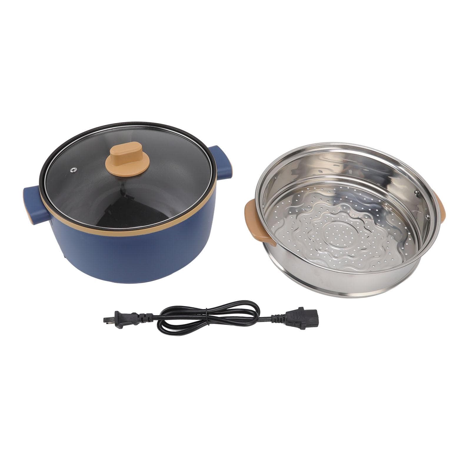 2.5L Electric Cooker Food Grade 800W Multifunctional Double Layer Adjustable Portable Electric Hot L