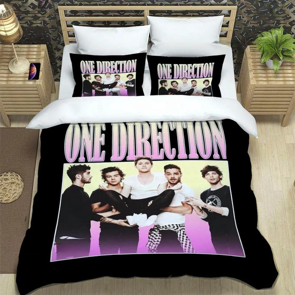 O-ONE Music Band Direction Bedding Set Single Twin Full Queen King Size Bed Set Adult Kid Bedroom Duvet cover Set Home Textile AU Single 140x210cm