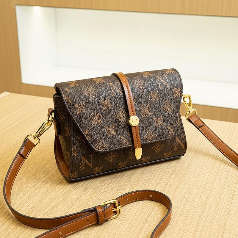 Spring and Summer Light Luxury Ladies' Fashionable and Versatile Small Square Bag with Patchwork Print Single-shoulder Crossbody Bag