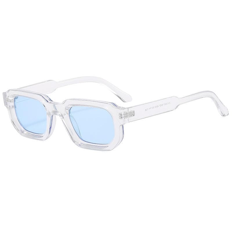 Trending Vintage Punk Square Rivets Sunglasses for Men Women UV400 Protection Fashion Green Gradient Shades as picture