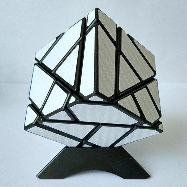 Strange Shape Cube Carbon Fiberb Sticker 3 *3 *3 Ghost Magico Cube Puzzle Speed Cube For Children Cube Toys Christmas Gift white
