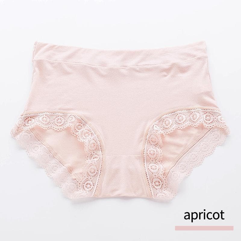 4-5Pcs/Lot Mid-High Waist Women's Panties Cotton Crotch Lace Breathable Tummy Large Size Women's Triangle Pants Underwear Briefs XL orange