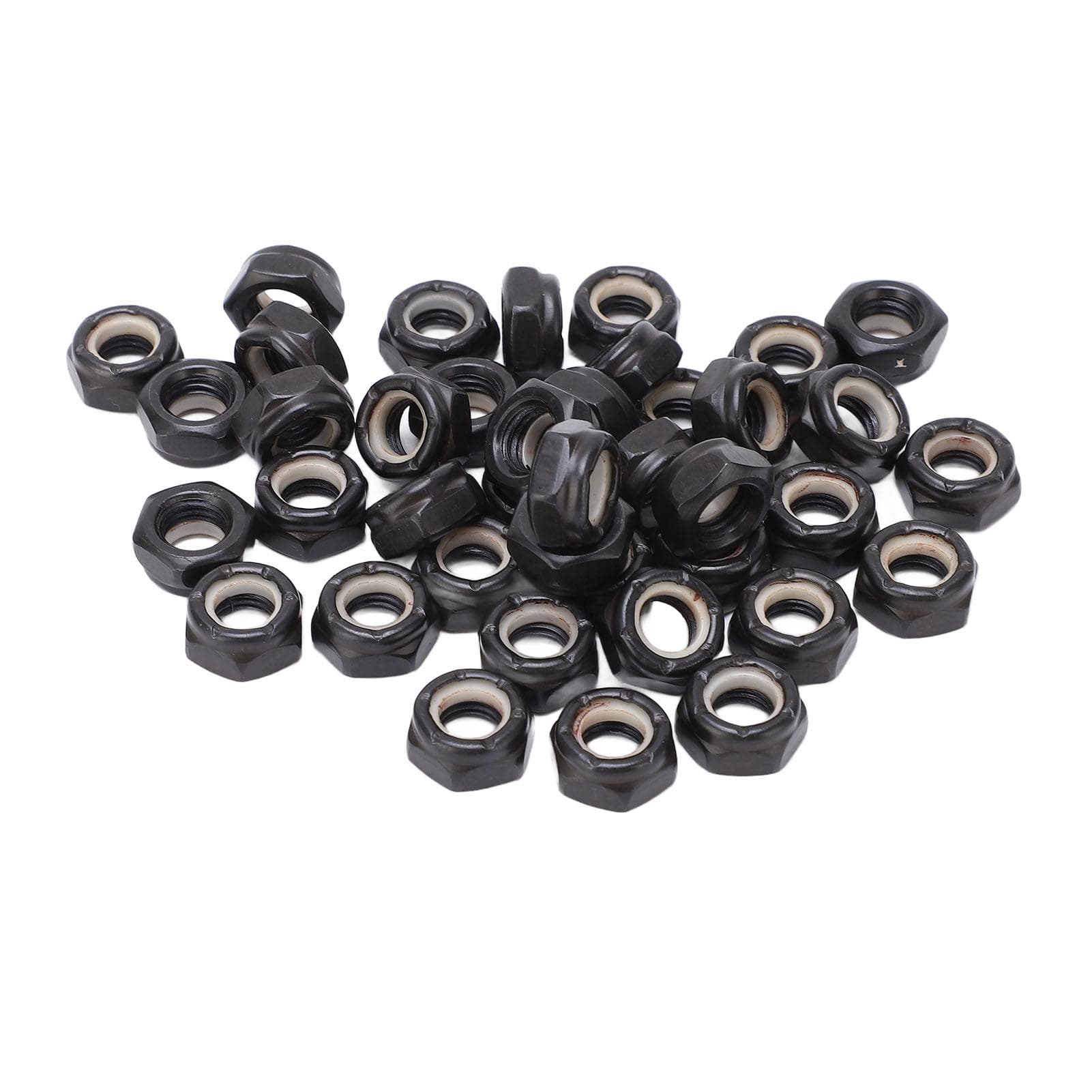 40pcs Skateboard Trucks Axes Nuts Carbon Steel Skateboard Truck Hardware Kit for Skateboard Silver