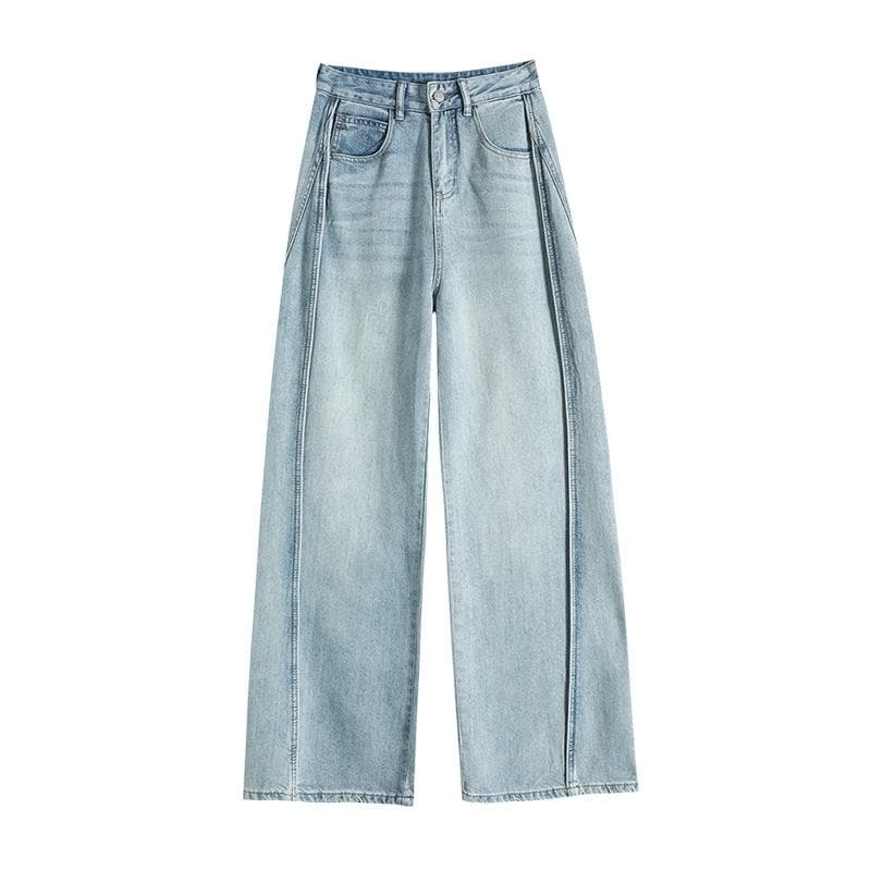 Tennis Jeans for Women, Summer Wide-leg Pants for Women, Summer High-waist Thin Loose Wide-leg Jeans for Women, Women, Slim XXL