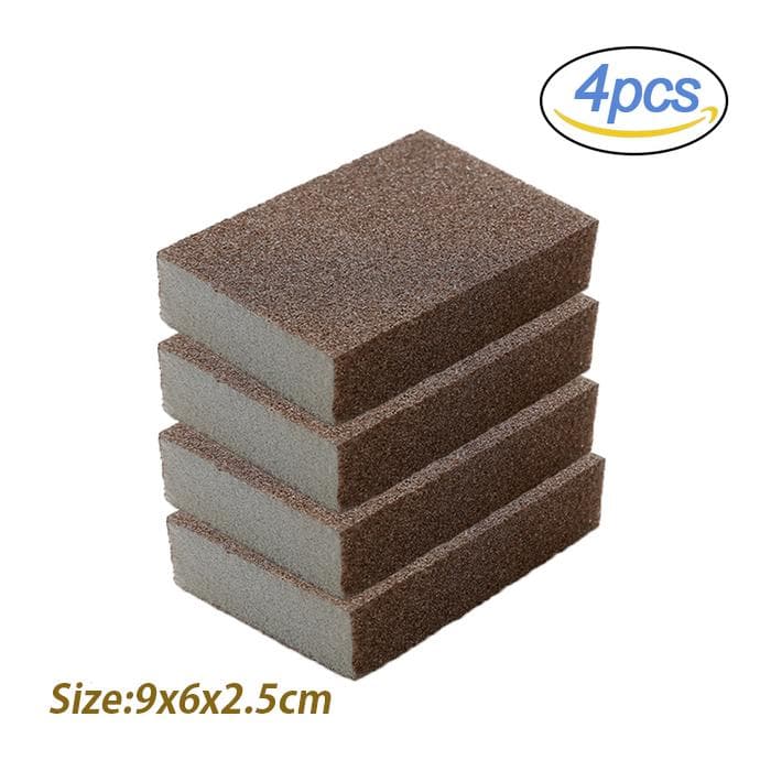 1/2/4/6/8Pcs Carborundum Removing Rust Cleaning Brush Descaling Clean Rub for Cooktop Pot Kitchen Sponge 4PCS brown