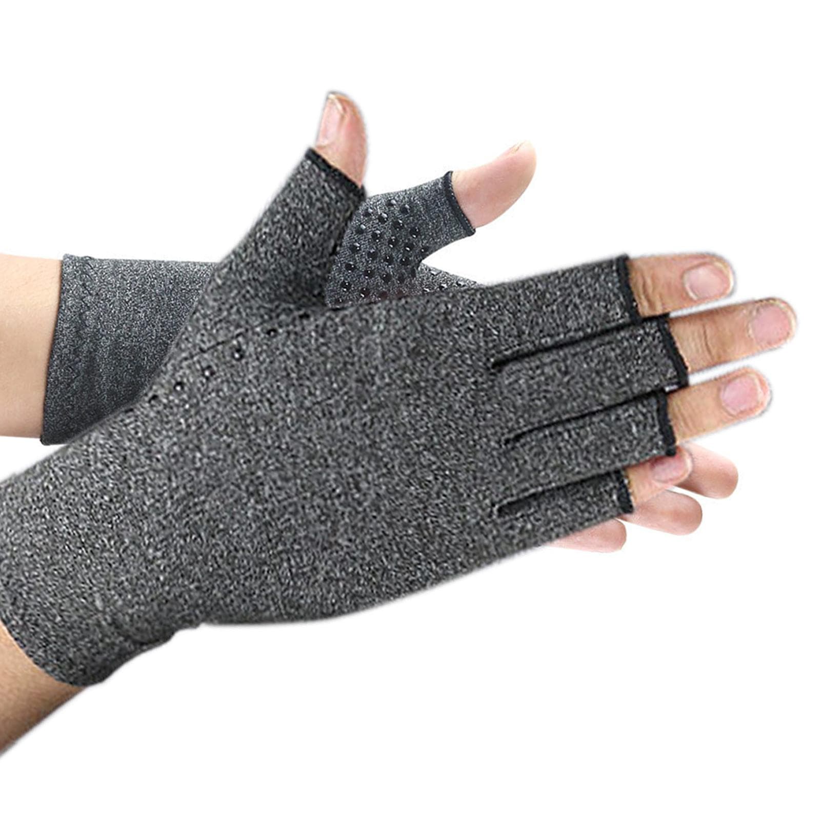 Anti-slip Fingerless Arthritis Gloves Carpal Tunnel Gloves for Computer Typing Pain Relief M