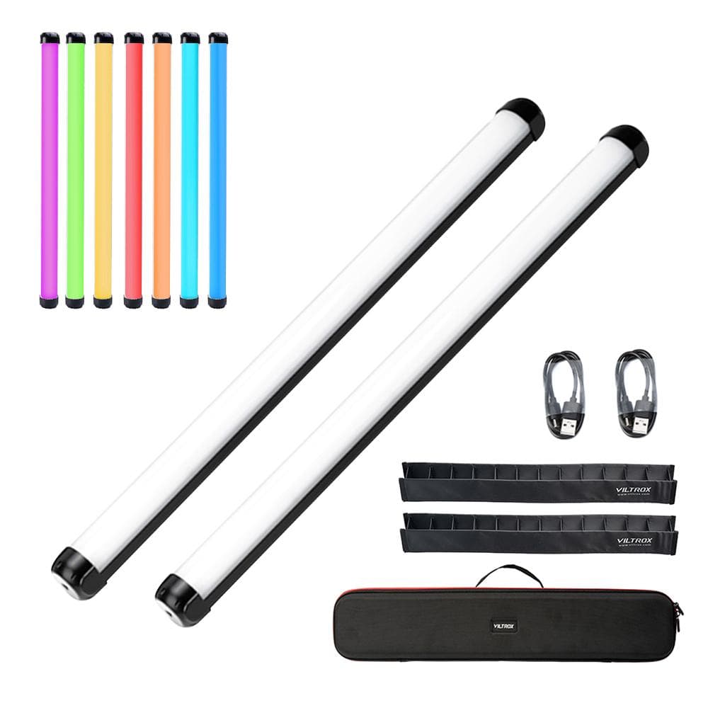 VILTROX K60 20W RGB LED Light Bi-Color Light Tube Portable Fill Light Wand Stick 2500K-8500K 2 pcs Light tubes black