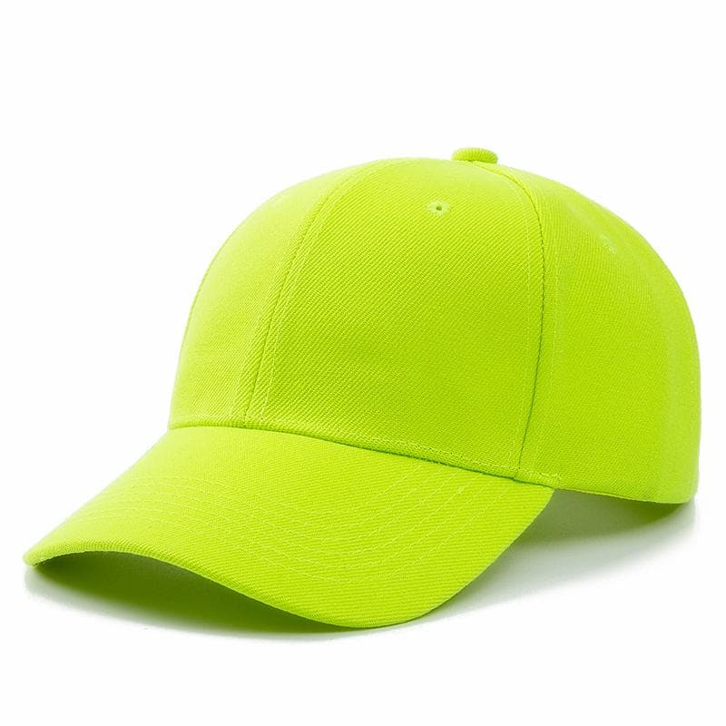 Unisex Cap Casual Plain Acrylic Baseball Cap Adjustable Hats For Women Men Street Hip Hop Hat Cap 54cm-60cm fluorescent yellow