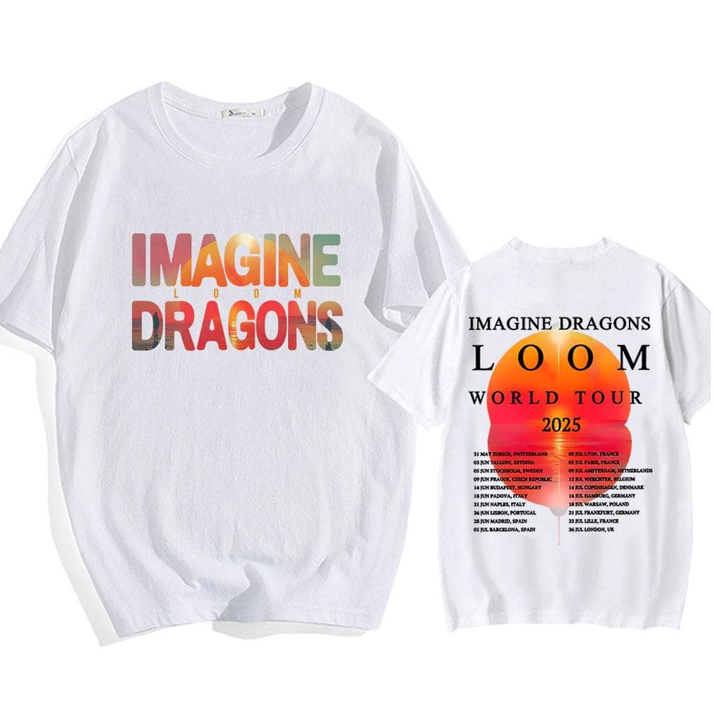 Imagine Dragons Loom Tour 2025 T-shirt Short Sleeve Cotton Men/Women Tshirts High Quality Soft Unisex Streetwear Hip Hop Fashion XL