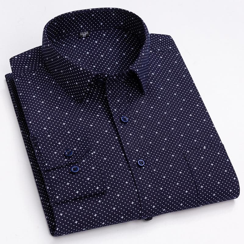 High Content Cotton Men Print Shirts Casual Long Sleeve Soft Man's Clothes Leisure 3XL