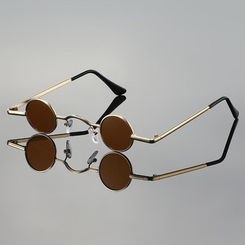 Retro Mini Sunglasses Round Funny UV400 Metal Frame Punk Sun Glasses for Women Men Vintage Style