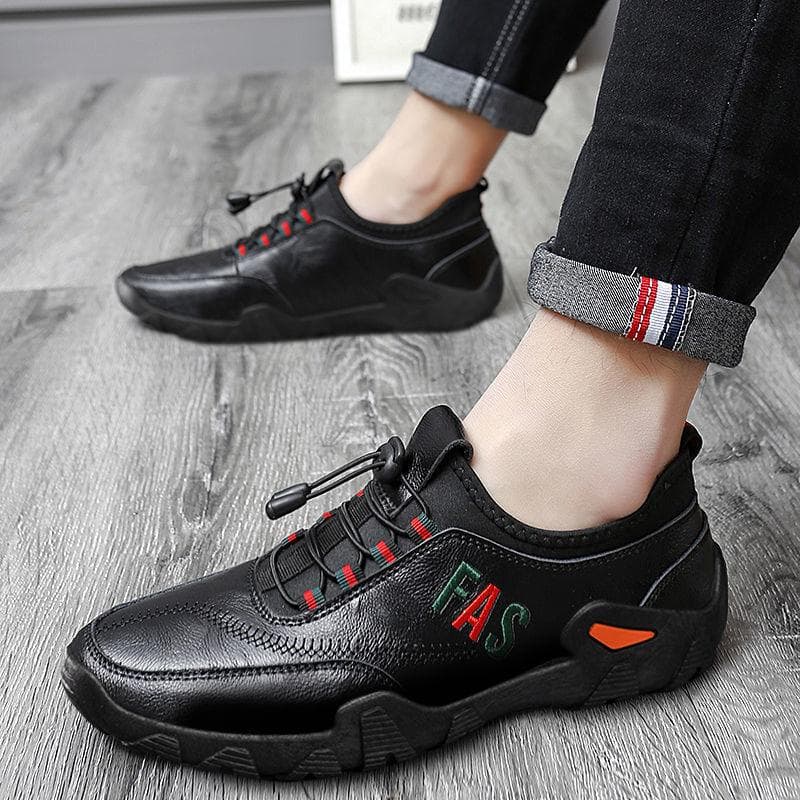 Autumn New Casual Men's Shoes Slip on Leather Shoes Men's Fashion British Shoes Trendy Sports Style Casual Shoes 44