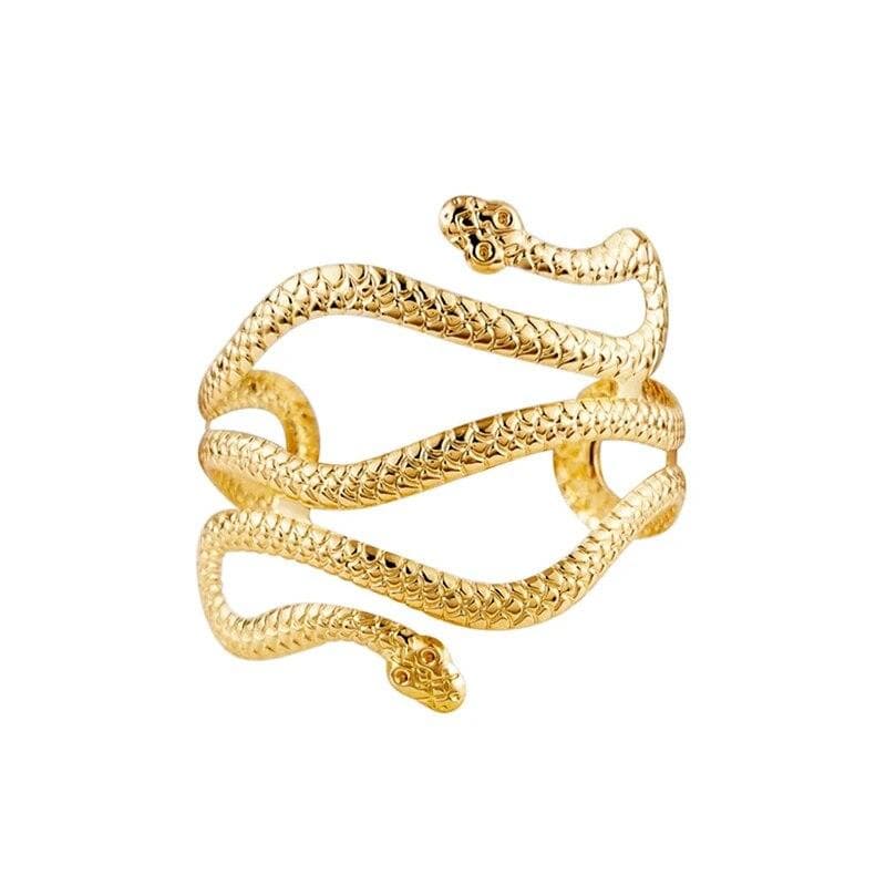 Bohemian Snake Pendants Charm Upper Bracelet Arm Chain Metal Hollow Out Geometric Pattern Retro Arm Cuff Bangle Body Jewelry gold