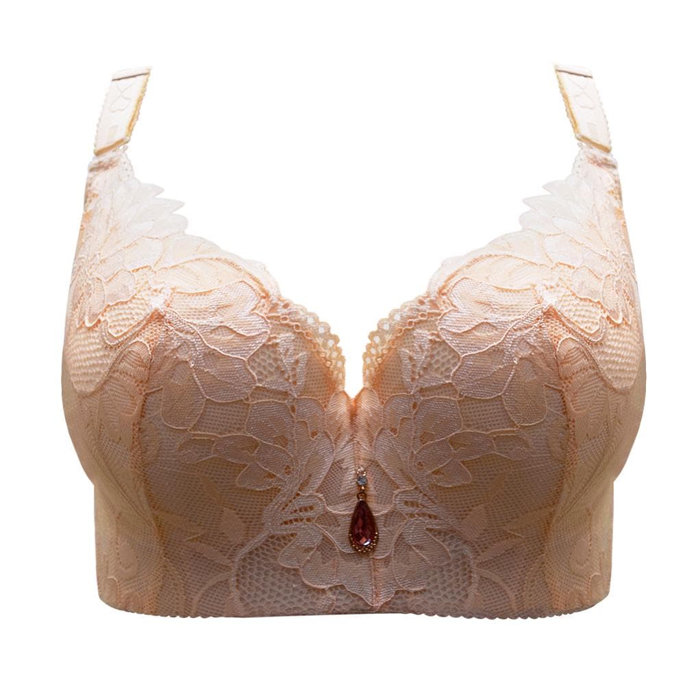 FallSweet Women Bras Push Up Lace Bra Sexy Plus Size Brassiere Comfort Underwear Female 38C beige